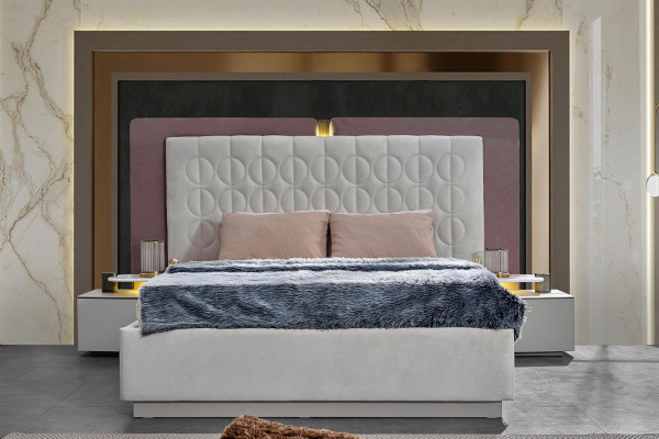 Complete e bedroom furniture double bed bed white luxury set 7 pieces wood