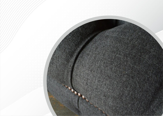 Chesterfield 3 Seat Textile Dark Gray Modern Design Couches Sofa Furniture Designer