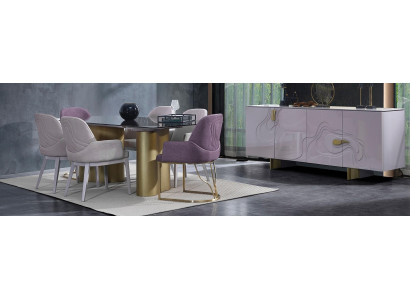 Dining corner Dining room furniture Dining set Dining table Set Dining room 9pcs Rosa Wood