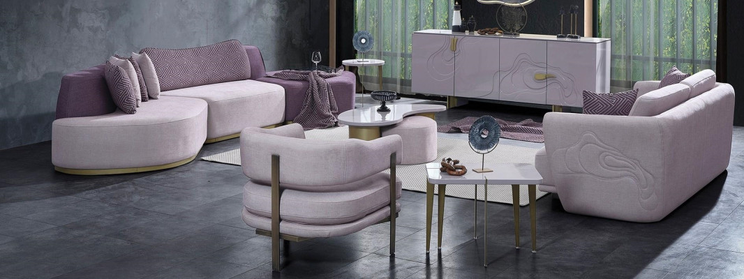 Fabric Sofas Sofa Set Large Living Landscape Pink Set 3 Piece Sofa Modern