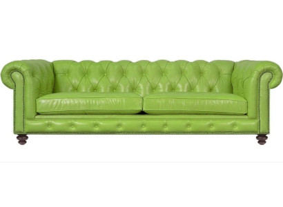 Living room Chesterfield Sofa Green Big Premium Leather Designer Furniture 4 Seater new
