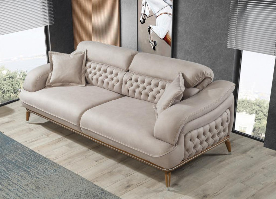 Modern Living room Complete 2x Three Seater Sofa Designer Armchair Furnishings