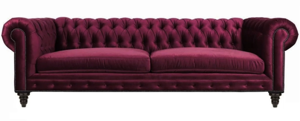 Sofas Textile Fabric Couches Creative Furniture 3 Seater new Chesterfield Sofa Burgundy