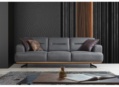 Luxury Gray Sofa Couch Three Seater Upholstery Furniture Living room Furnishings Designer