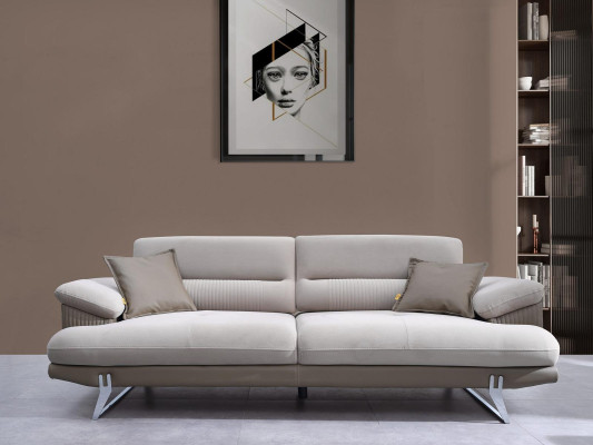 Sofa Three Seater Gray Couch Upholstered furniture Living room Textile Furnishings