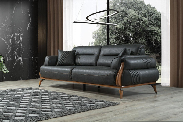Black Three Seater Sofa Luxury Upholstered Sofas Designer Furniture Living room