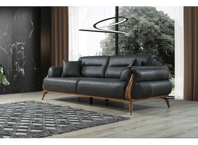 Black Three Seater Sofa Luxury Upholstered Sofas Designer Furniture Living room