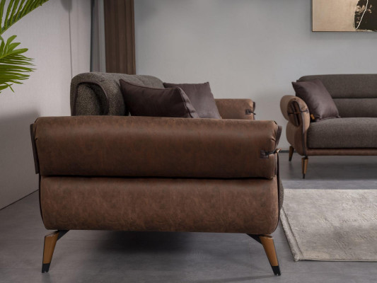 Brown Sofa Two-seater Living room Upholstered furniture Couch new Furnishings