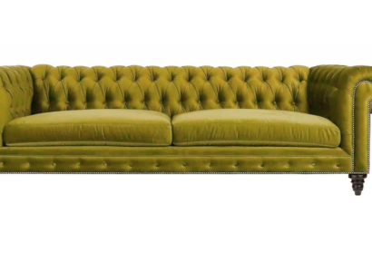 Yellow Living room Modern Chesterfield Three Seater Creative Furniture Textile Fabric xxl