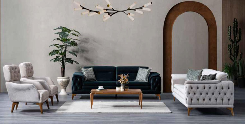 Modern Chesterfield Sofa set Three Seater Two-seater Armchair Seat Set