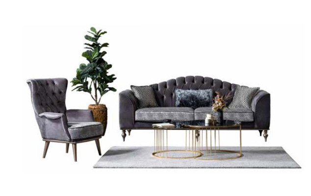 Luxury living room furniture set three-seater armchair sofas couches upholstered chairs