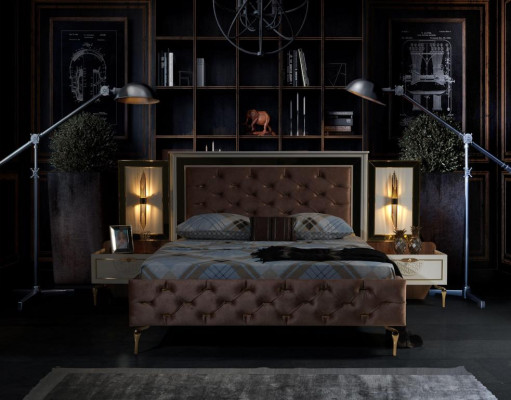 Bedroom Bed Design Furnishings Luxury Upholstery Beds brown Modern