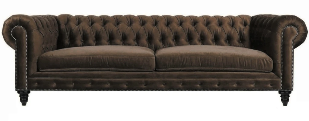 Chesterfield Brown new Living room Modern Three Seater Creative Furniture Textile Fabric