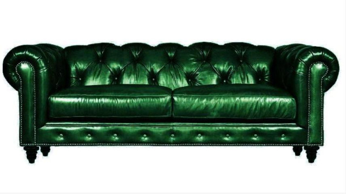 Light brown three-seater Leather Chesterfield Living room Design Sofa Chesterfield new