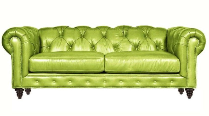 Light brown three-seater Leather Chesterfield Living room Design Sofa Chesterfield new