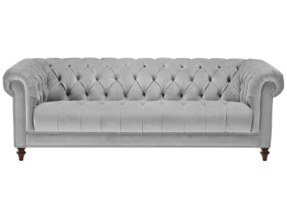 Light Gray Three Seater Chesterfield new Fabric Living room Couches Upholstery Sofa Sofas