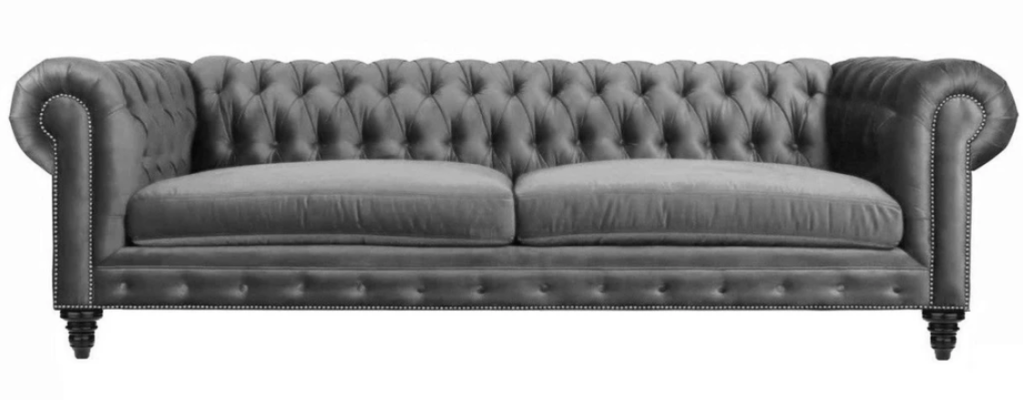 Three Seater Chesterfield Creative Furniture Textile Fabric Gray new Living room Modern