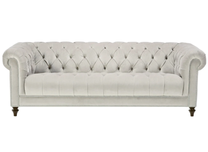 Silver Three Seater Fabric Design Couches Upholstery Sofas Original Chesterfield new