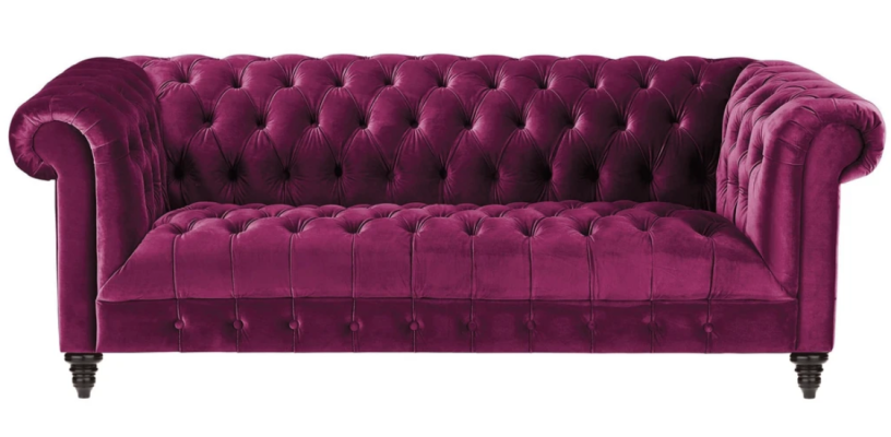 Pink Three Seater Fabric Chesterfield Design Couches Upholstery Sofas Original new