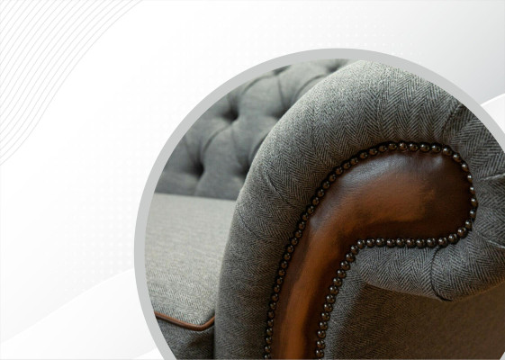 Big xxl Sofa 4 Seater Couch Chesterfield Upholstery Suite Leather Textile Gray