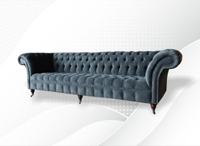 Chesterfield Leather Upholstery Luxury Sofa Design Couch Classic Decor Sofa