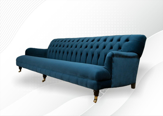 Big Sofa Couch Chesterfield 250cm Upholstery Sofas 4-seater Leather Textile Turkis