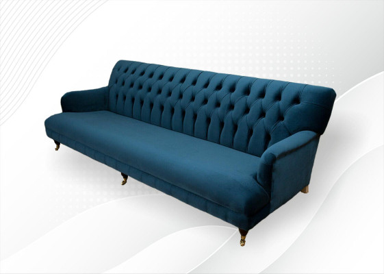 Big Sofa Couch Chesterfield 250cm Upholstery Sofas 4-seater Leather Textile Turkis