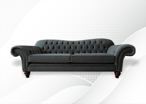 XXL Chesterfield Sofa 4 Seater Couch Upholstery Seat Suite Leather Textile