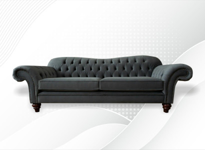 XXL Chesterfield Sofa 4 Seater Couch Upholstery Seat Suite Leather Textile
