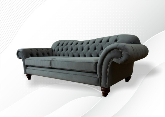 XXL Chesterfield Sofa 4 Seater Couch Upholstery Seat Suite Leather Textile