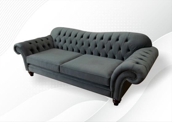 XXL Chesterfield Sofa 4 Seater Couch Upholstery Seat Suite Leather Textile