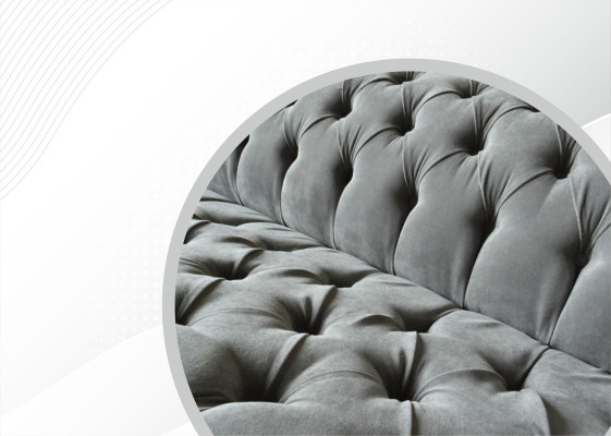 Gray Big Sofa Couch Chesterfield 265cm Upholstery Sofas 4 Seater Leather