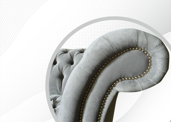 Gray Big Sofa Couch Chesterfield 265cm Upholstery Sofas 4 Seater Leather