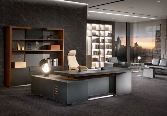 Office Work Room Set Armchair Decorative Table Complete Furniture 3-piece Furnishings