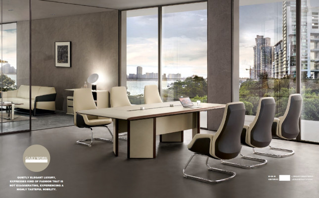 Conference table 6 Armchair Chair Table Meeting Office Furnishings 7pcs. set