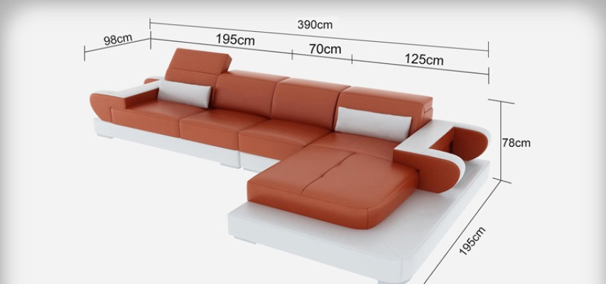 Elegance New L-shaped designer leather sofa for stylish living spaces