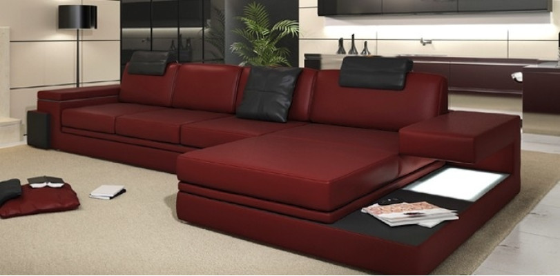 Design Leather Sofa Sofa with USB,Upholstery Living landscape Eck Suite Corner Tachau