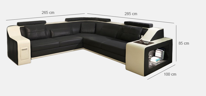 Corner sofa Leather Textile Sofa with USB,Upholstery Living landscape L Suite Seat Isching