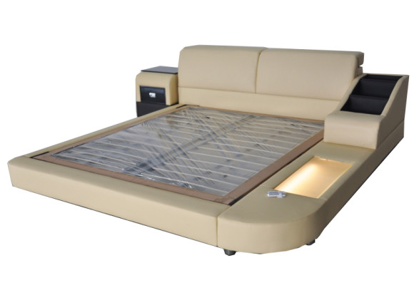 Exclusive Multi-Purpose Double Beds Hotel Marriage Upholstery Leather Bed + USB Luxury new