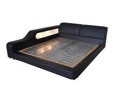 Design Bed XXL Big Beds Leather Hotel 180x200 Multifunction Shelf USB Upholstery