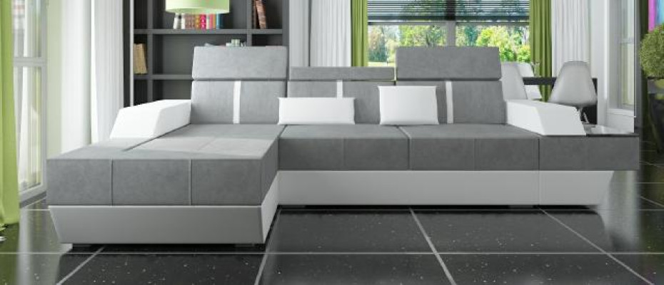 Fabric sofa Corner sofa Textile Fabric Living landscape Upholstery new Textile sofa Sofa + USB