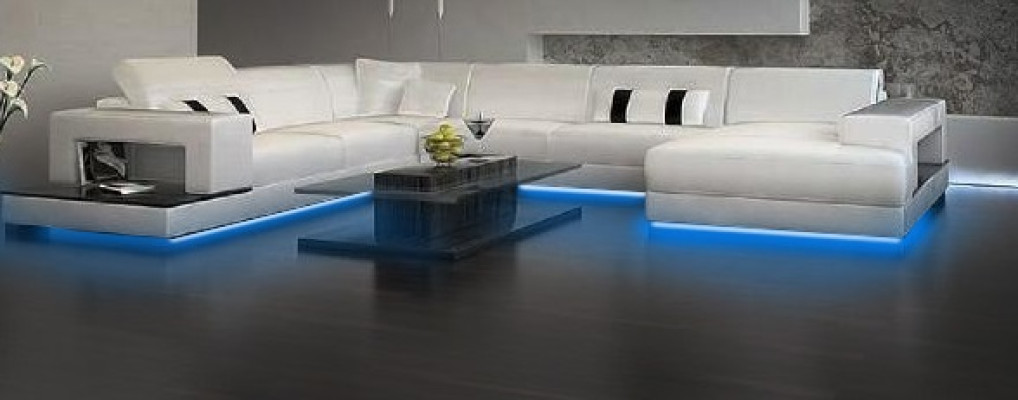 Living landscape Couch Upholstery Corner Suite Designer Leather Sofa Big Sofa with USB