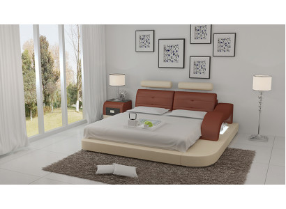 Design Bed XXL Big Beds Hotel Upholstery 160x200 Multifunction Shelf USB Leather
