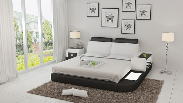 Bed with USB Upholstered bed Luxury bed Double bed Marriage bed Beds 140/160/180 cm