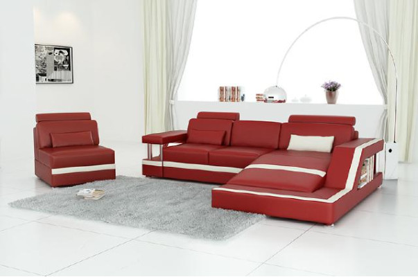 LEATHER SOFA XXL Leather Suite Corner sofa Upholstery Living landscape Suite L-shape HH4