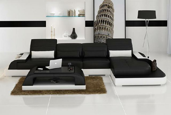 Living landscape Upholstery Corner Corner Sofa Couch Suite Landscape Leather