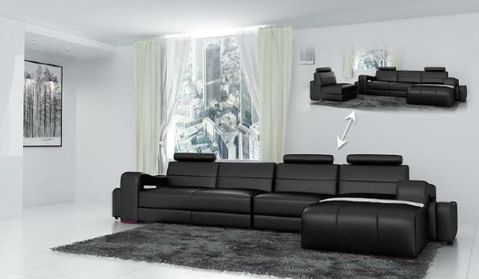 LEATHER SOFA Corner sofa COUCH DESIGNER PISA Living landscape COUCH SOFA L-shape BETA new