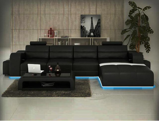 LEATHER SOFA Corner sofa COUCH DESIGNER PISA Living landscape COUCH SOFA L-shape BETA new