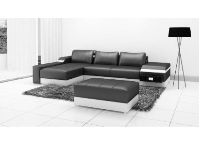Corner sofa Corner Sofa Couch Upholstery Leather Suite Living landscape Chaise lounge Sofas