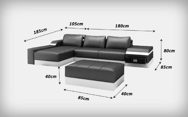 Corner sofa Corner Sofa Couch Upholstery Leather Suite Living landscape Chaise lounge Sofas